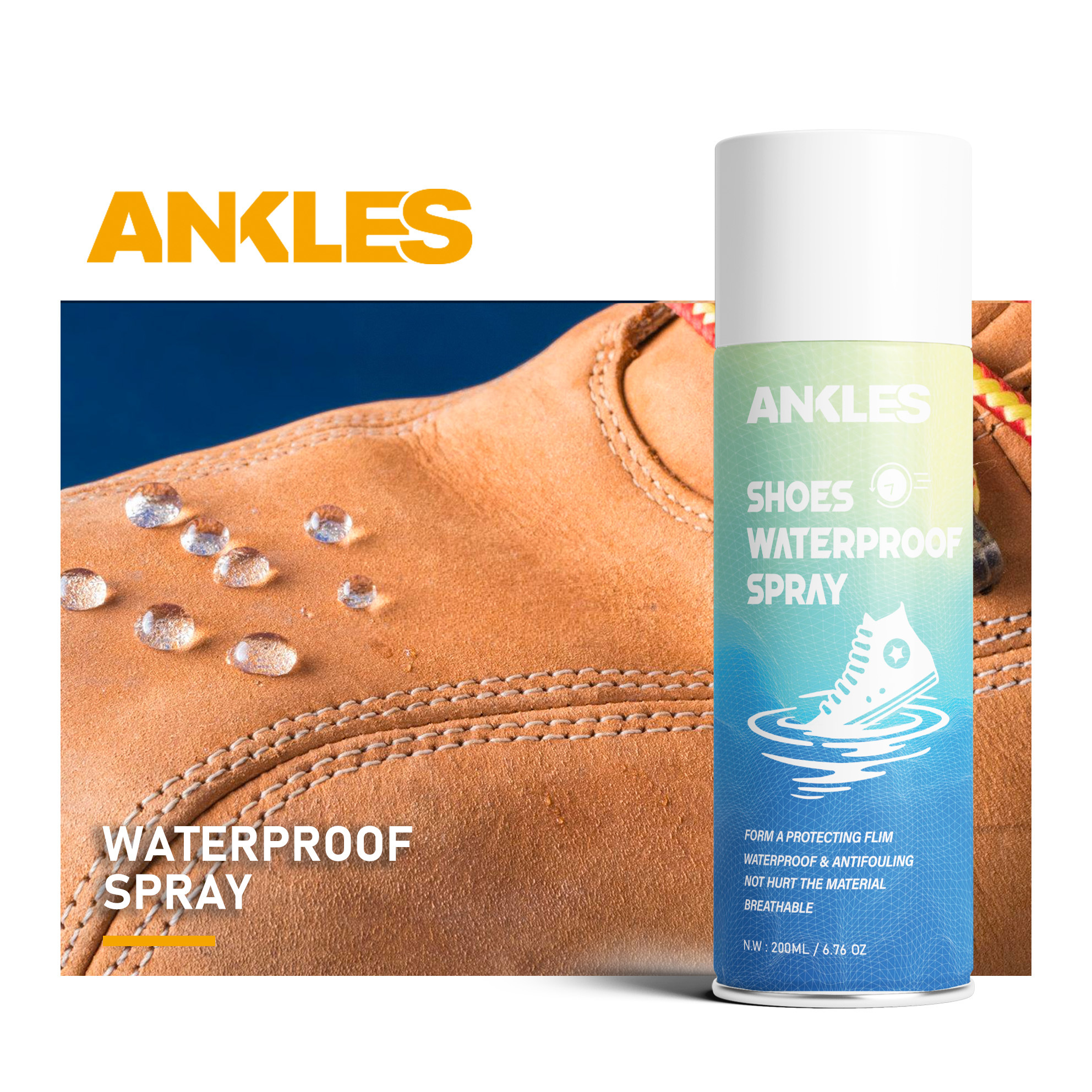 ANKLES Waterproofing Coating for Shoe fabric tent water repellent Protector hydrophobic Nano silicone sneaker Waterproof Spray