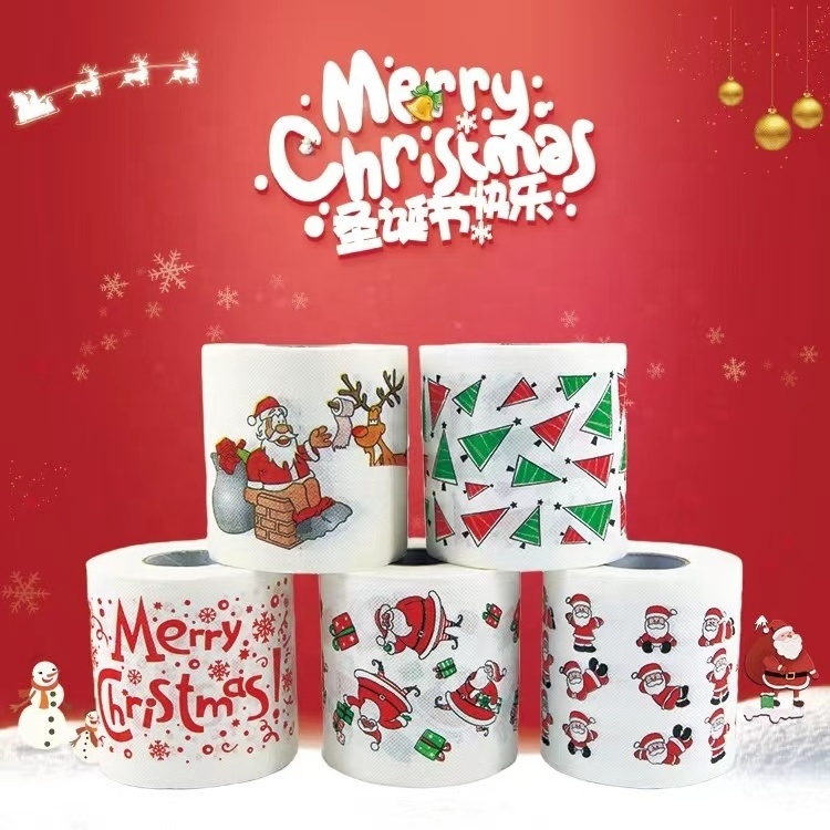 Printed Toilet Papers Funny Elk Paper Roll Of Christmas Theme Paper Tissue Roll