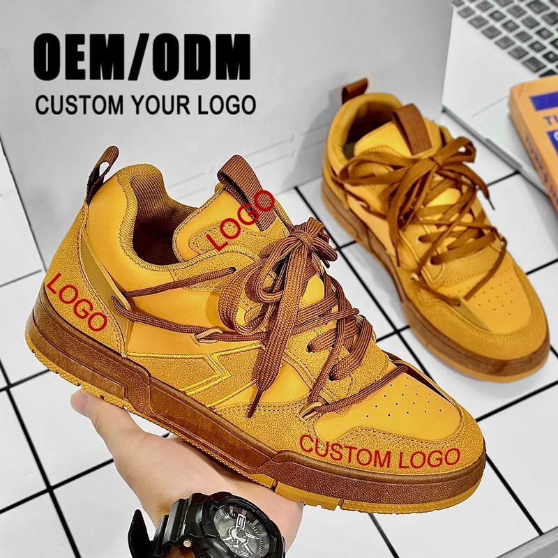 Manufacturers Original Customized Logo Genuine Leather Sneakers Blank Design Casual Men Custom Skateboard Shoes