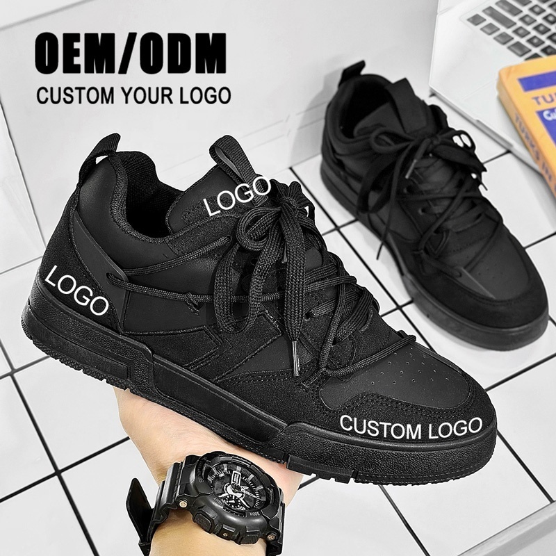 Manufacturers Original Customized Logo Genuine Leather Sneakers Blank Design Casual Men Custom Skateboard Shoes