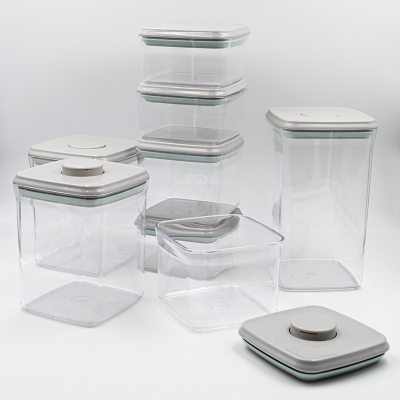 Reusable 5 pcs Cereal Container Set Kitchen Dry Food Easy Open and Lock Plastic Airtight Food Storage Containers