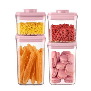 .Custom lid color kitchen storage organizer	Pop up fridge storage boxes & bins	Household Items BPA Free Snack spice plastic jar