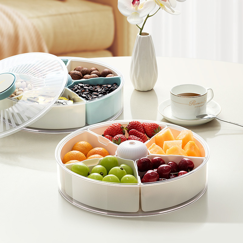 ankou Party supplies Storage Tray Rotating Salad Snack Nuts  Candy Dish box Plate Bowl Fruit Plastic  wedding compote with lid