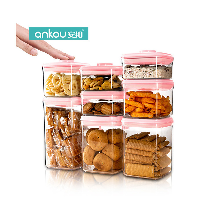 plastic jar fridge pantry organizer kitchen storage boxes & bins wholesale stackable airtight food storage container with lids