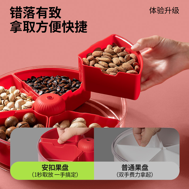 ankou Party supplies Storage Tray Rotating Salad Snack Nuts  Candy Dish box Plate Bowl Fruit Plastic  wedding compote with lid