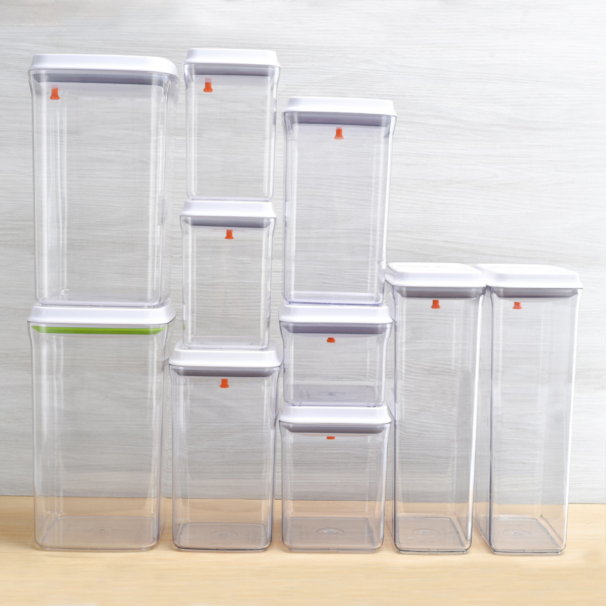 wholesale plastic jar fridge pantry organizer kitchen storage boxes & bins stackable airtight food storage container with lids