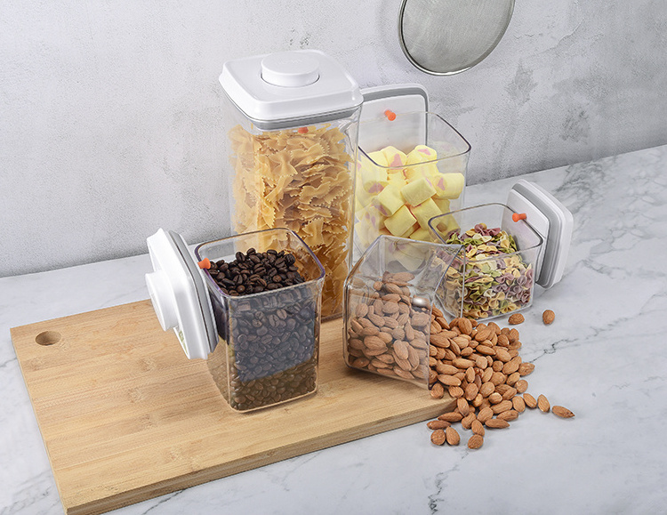 High Quality Transparent Rectangle Food Container Customized Food Containers Plastic Set Storage Airtight for Cupboard