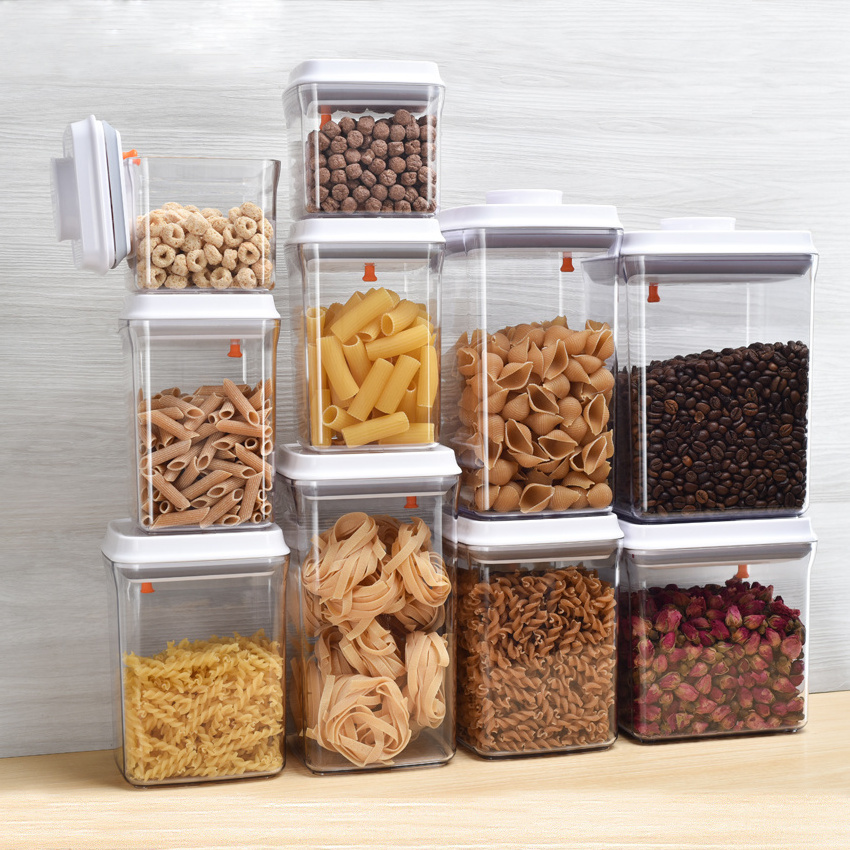 plastic jar fridge pantry organizer kitchen storage boxes & bins wholesale stackable airtight food storage container with lids