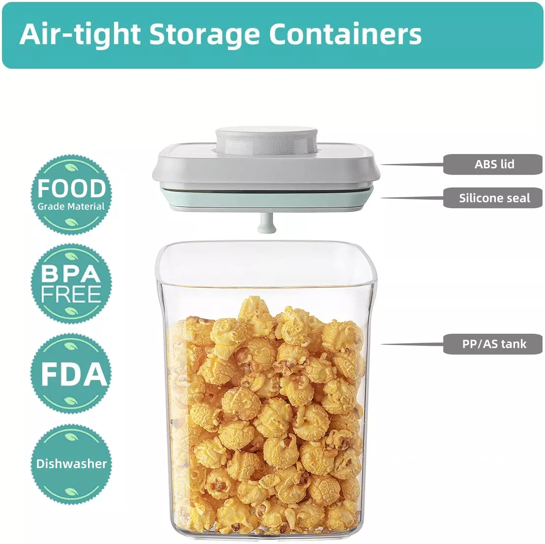 ankou kitchen storage organizer One Button stackable storage boxes & bins	BPA Free airtight plastic  food storage container sets