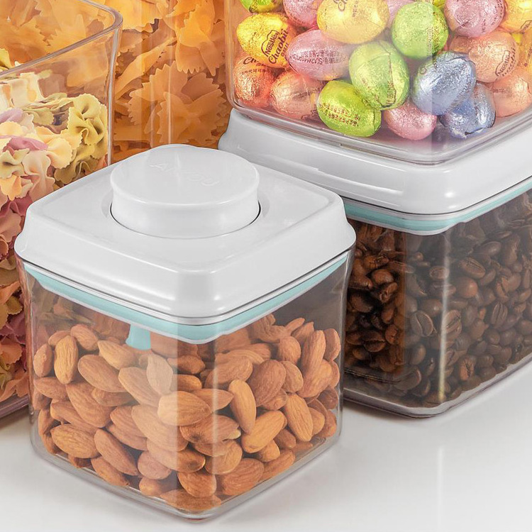 Wholesale 6 Pieces Pack Canister Bpa Free Plastic Food Grains Cereal Lock Storage Pantry Organizer Airtight Container Set