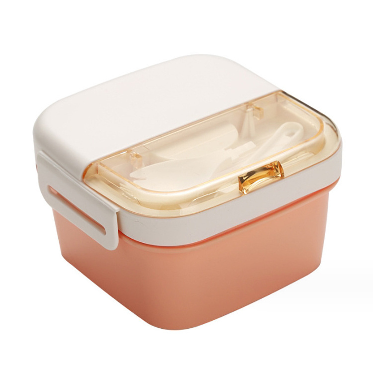 1100ml Food Grade Plastic Airtight Lunch Box Dry Food Storage Container With Lid Children's Plastic Stainless Steel Lunch Box