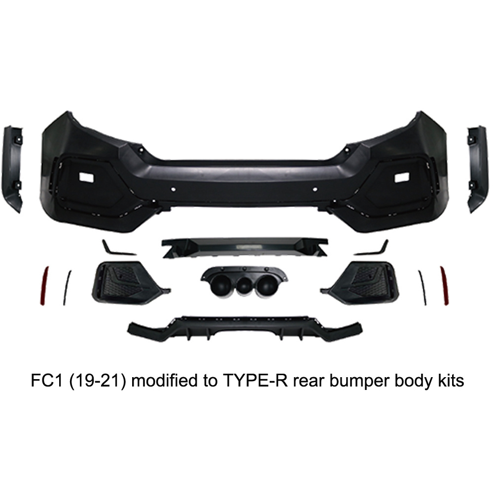 High quality side skirt rear diffuser hood front bumper kit body kit for Honda civic 2019 2021 upgrade to Type R