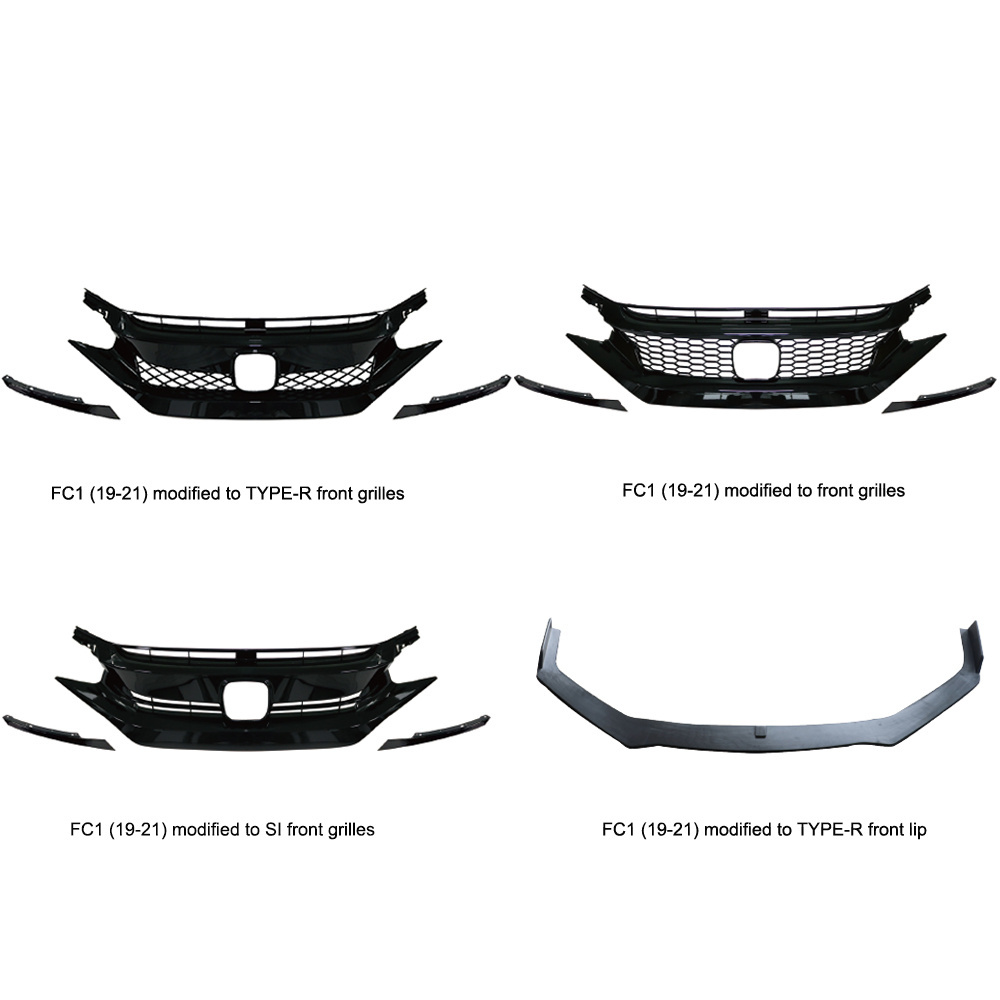 High quality side skirt rear diffuser hood front bumper kit body kit for Honda civic 2019 2021 upgrade to Type R