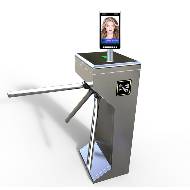 Face Recognition Temperature Detection Turnstile RFID Reader Swing Barrier Gate Face Recognition Access Control