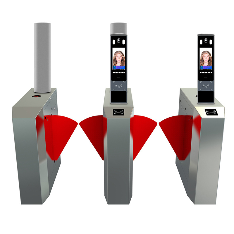 Face Recognition Temperature Detection Turnstile RFID Reader Swing Barrier Gate Face Recognition Access Control