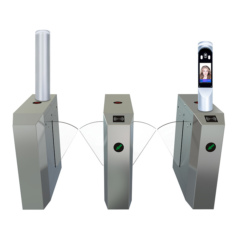 Face Recognition Temperature Detection Turnstile RFID Reader Swing Barrier Gate Face Recognition Access Control