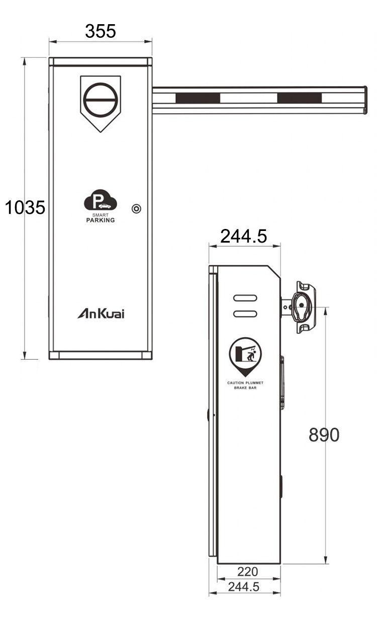 RFID  Remote Control Boom Barrier Gate Parts Car Park Barrier System