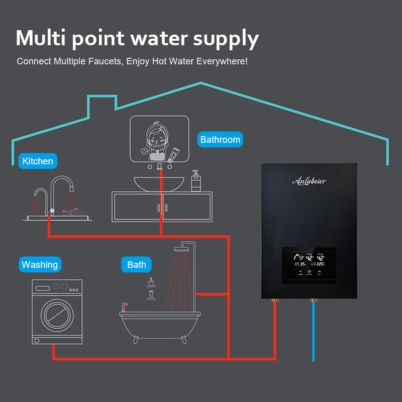 220v 380v 9kw 11kw 13kw anlabeier multipurpose high power hot tankless electric Instant water heater