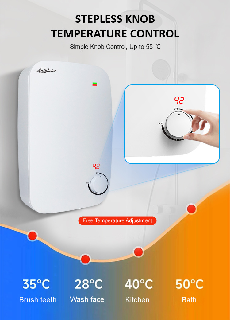 Anlabeier normal thermostat water heater 220v best brand best quality instant electric water heater for cold weather