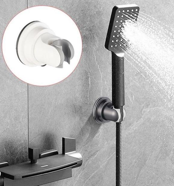 New Chrome Finished Abs Handheld Shower Head Vacuum Suction Cup Wall Mount Shower Holder Shower Head Bracket