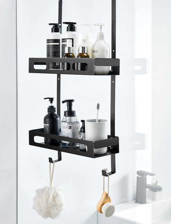 Matte Black Metal Bathroom Shower Storage Hanging Caddy