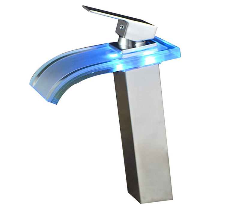 LED Temperature Color Changing  Waterfall Faucet Light Water Tap