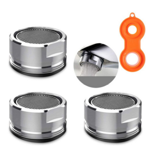 3 Pack 24MM Thread Faucet Aerator Bathroom  Kitchen Sink Aerator Replacement Parts with a Faucet Aerator Wrench