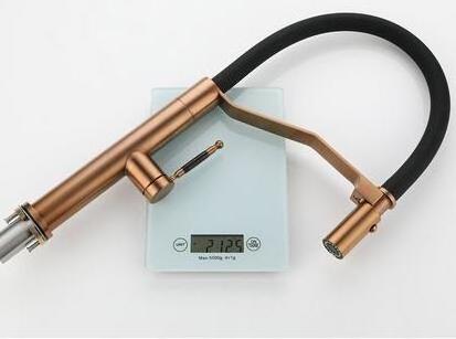 Luxury Rose Gold Black PVC Universal Flexible Neck Water Mixer 304 Stainless Steel Taps  Pull Out  Kitchen Sink Faucets