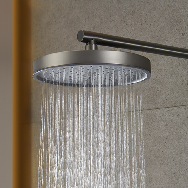 2023 New Design 2 Ways Bathroom Gun Gray Brass Hot Cold  Shower Faucet Wall Mounted Concealed Rainfall Shower Systems