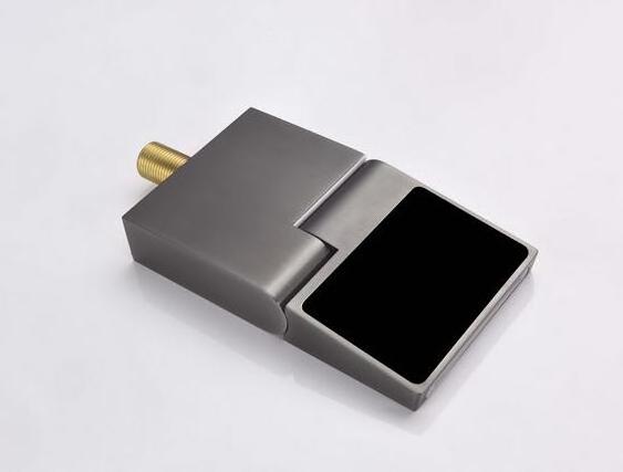 New Design Square Brass Waterfall Sensor Smart Digital Basin Mixer Faucet with Temperature Display for Bathroom