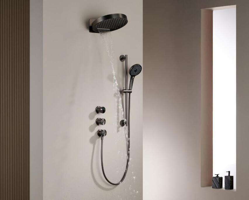 Luxury 3 Function Outlet Rainfall Concealed Wall Mounted  Bathroom Water Shower Faucet Set System Fixtures