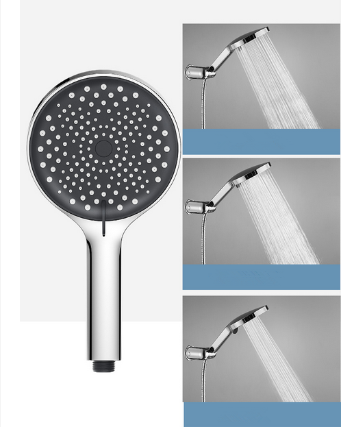 New Design  Bathroom Black Chrome Rain High Pressure 3 Functions Hand Shower Set Handheld Shower Kit With Hose and Bracket