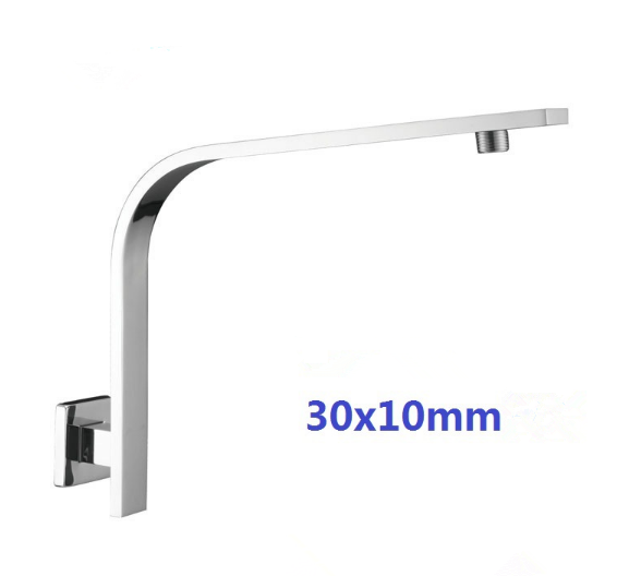 300mm Female G1/2 Inch Square  Brass Polished Chrome Wall Mounted Shower Arm Wall Gooseneck Arm