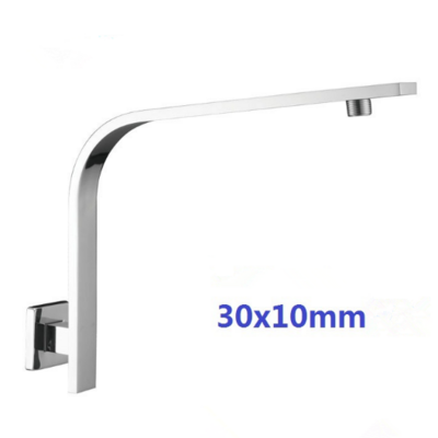 300mm Female G1/2 Inch Square  Brass Polished Chrome Wall Mounted Shower Arm Wall Gooseneck Arm