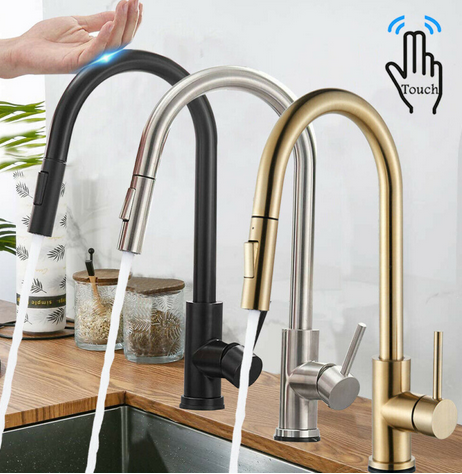 Smart 2 Function Pull Down Water Automatic Stainless Steel Faucet Sink Mixer Taps Touch  Sensor  Activated Kitchen Faucet