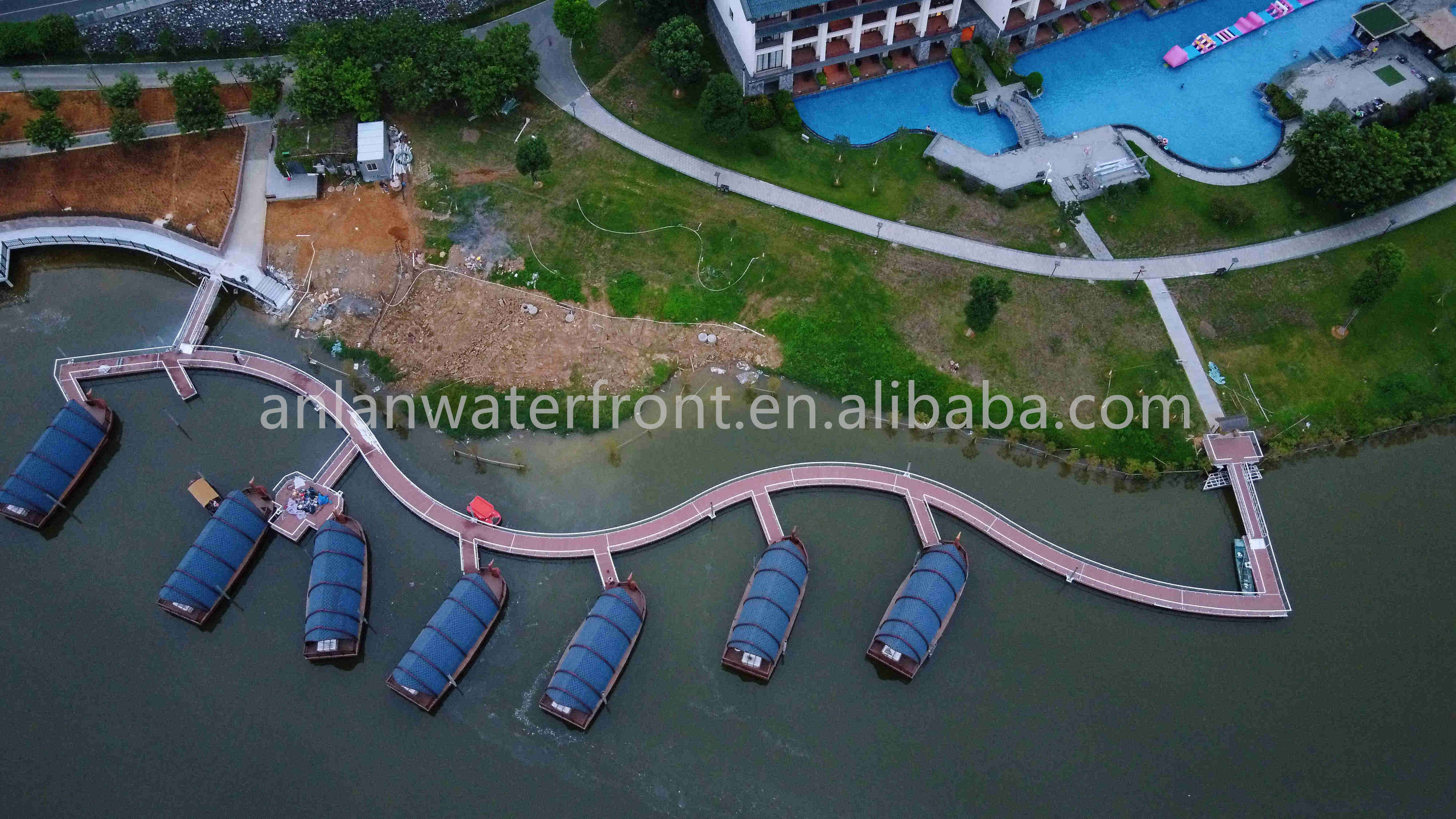 Other marine supplies floating pontoon bridge for house boat pontoon dock floating for sale