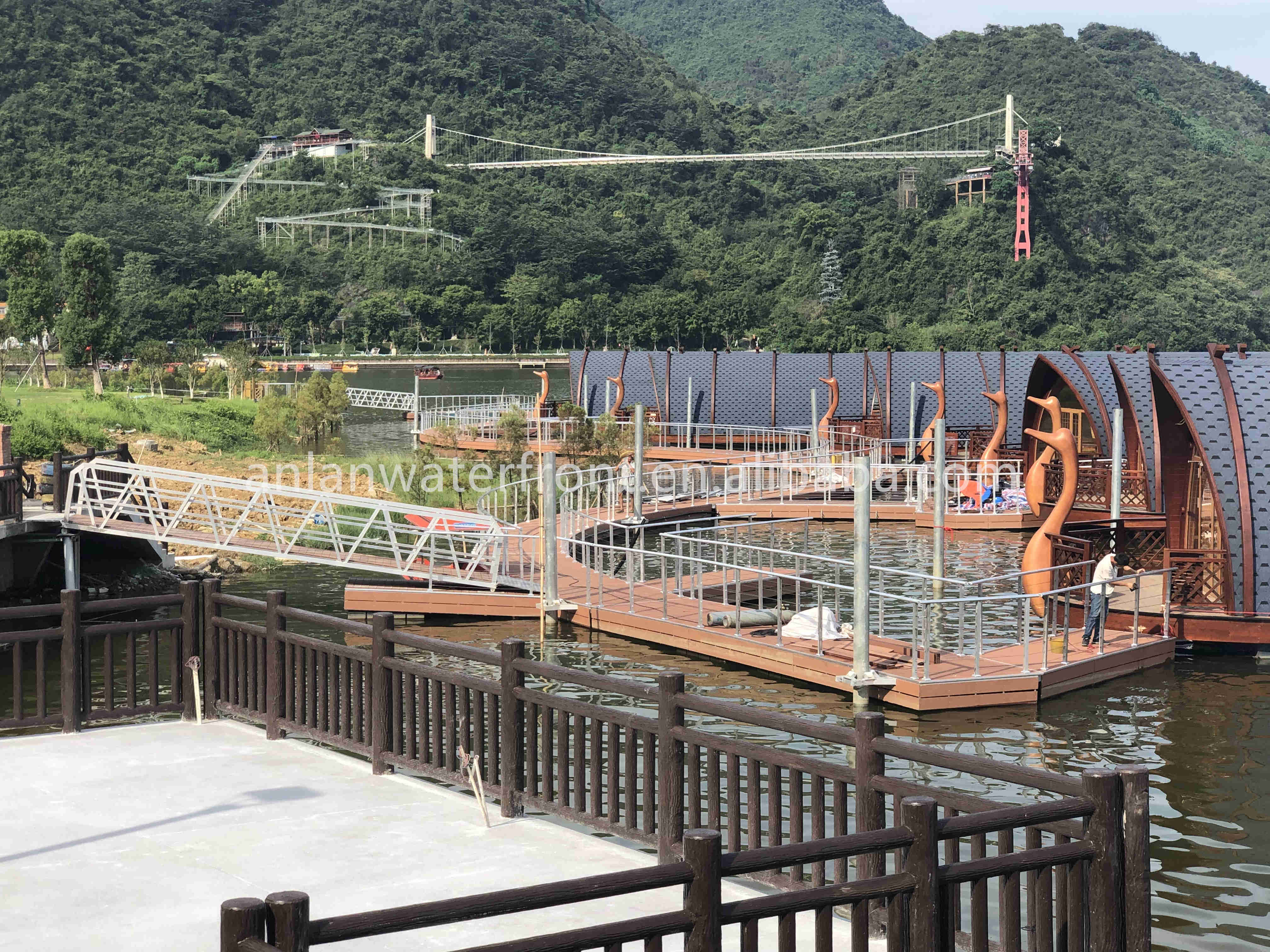 Other marine supplies floating pontoon bridge for house boat pontoon dock floating for sale