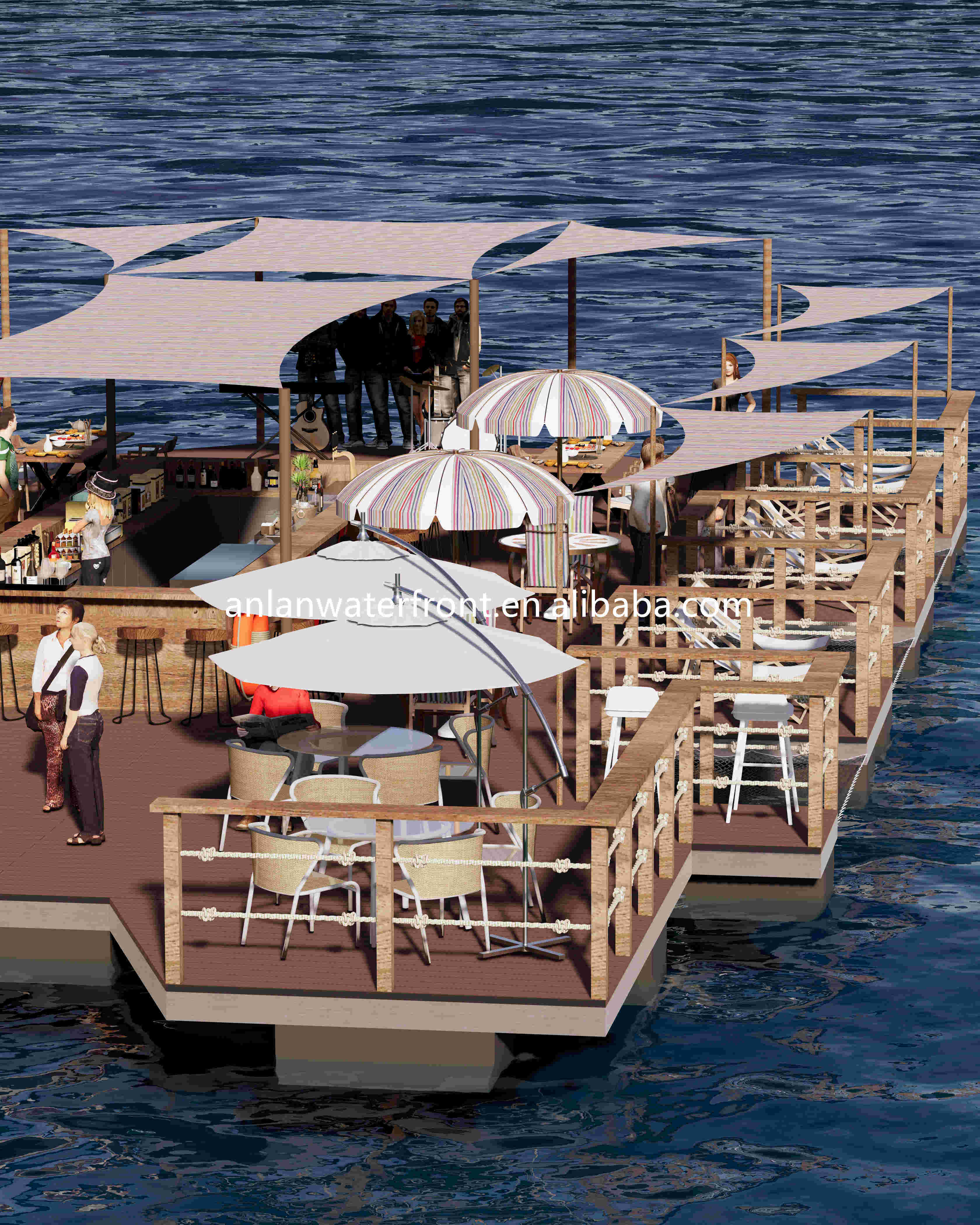 Other Marine Supplies Floating Restaurant Houseboat Floating bar Pontoon Boat Floating Platform