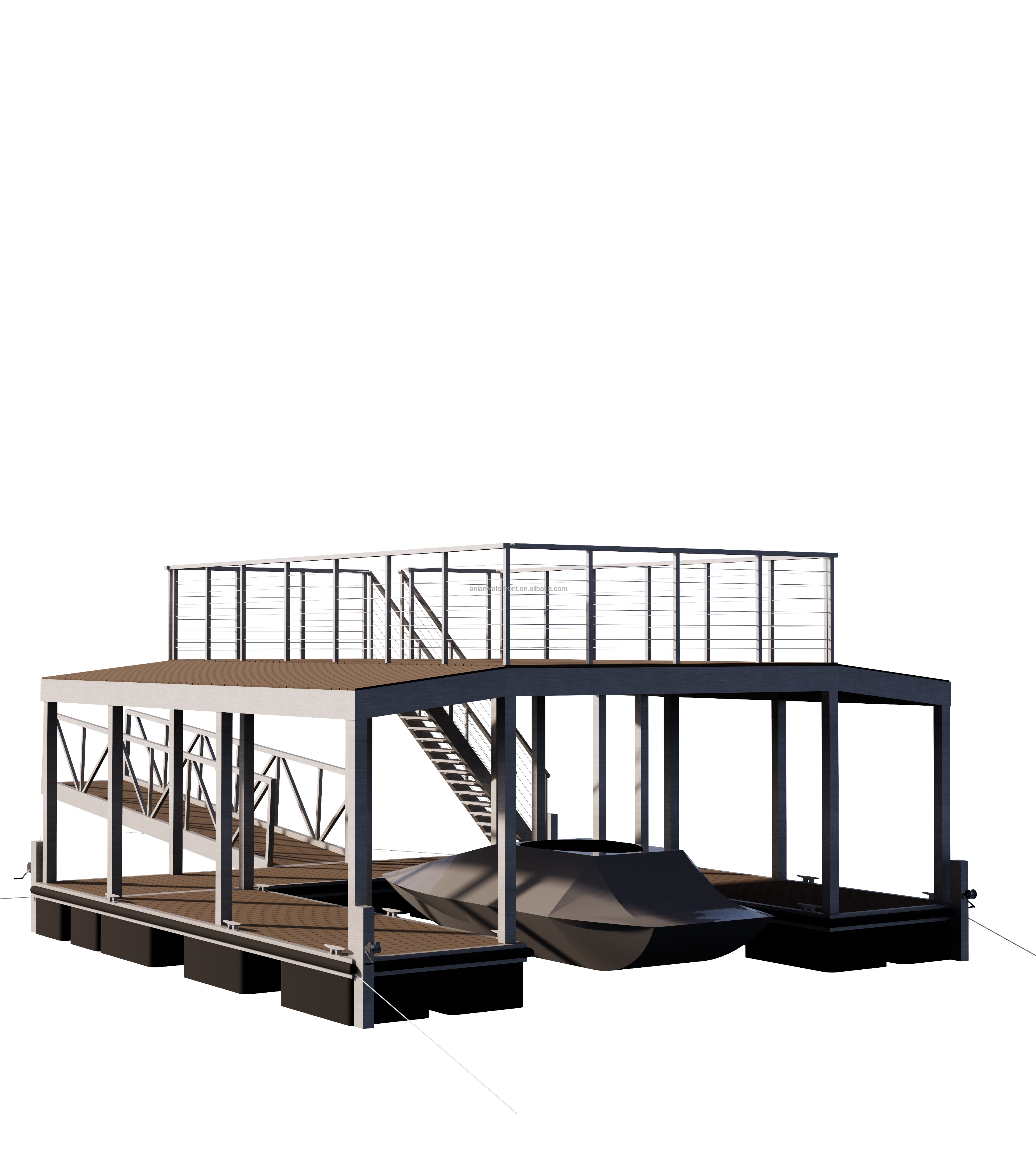 Other Marine Supplies Aluminum Pontoon Boathouse Floating Houseboat Jet Ski Floating Dock