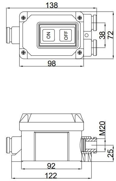 KASUGA BSW 215B 315B 3 Rainproof Type 15A 2 Positions Power Push Button Switch