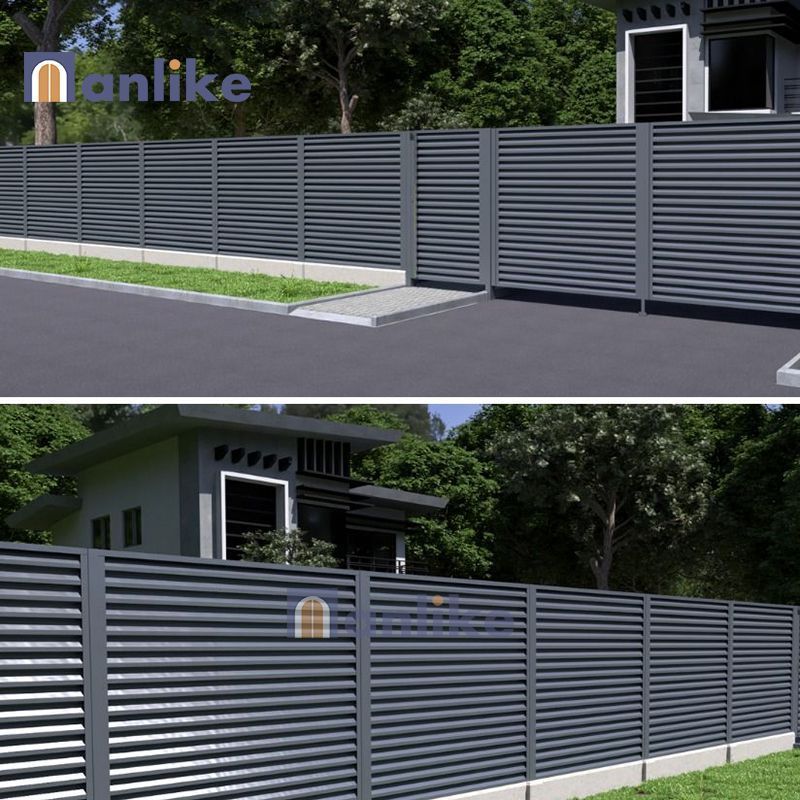 Anlike Guangdong Villa Home Residential Shutter Modular Patio Modern Wall Yard Aluminum Electric Garden Fence For House