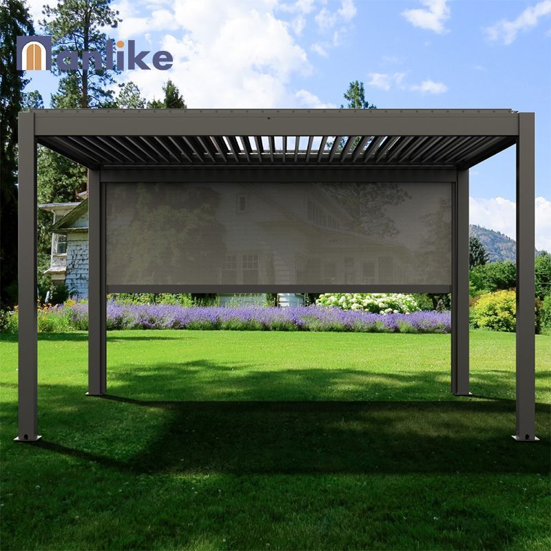 Anlike Modern Louver Wall Mounted Exterior Waterproof Gazebo Outdoor Veranda Terrace Aluminium Pergola