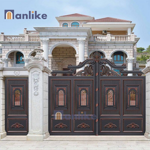 Anlike European Temple Main Privacy Double Electric Modern Entrance Swing Aluminium Garden Gate