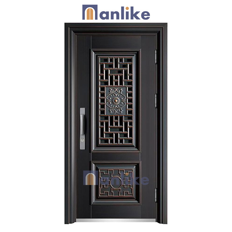 Anlike New Design Wholesale Anti Burglar Smart Lock Double-Leaf Steel Exterior Security Doors For House