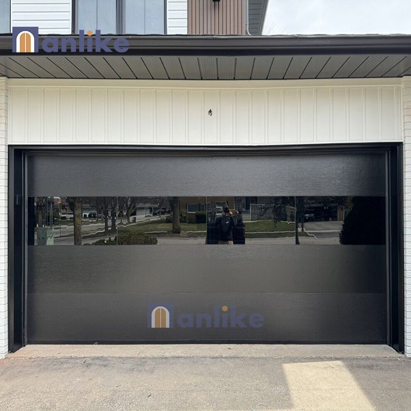 Anlike Smart Automatic Luxury Mirror Glass Overhead Panel Lift Remote Control Modern 9x8 9x7 Double Garage Door