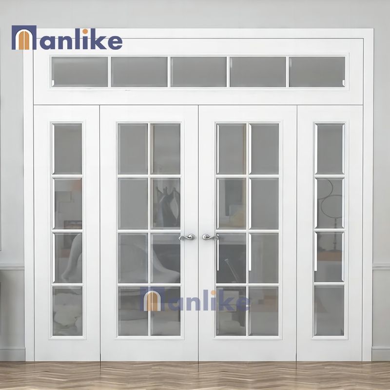 Anlike Simple Design Apartment Custom Internal White Hollow Core House 3 Panel Modern Solid Wooden Door Interior