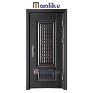 Anlike New Design Wholesale Anti Burglar Smart Lock Double-Leaf Steel Exterior Security Doors For House