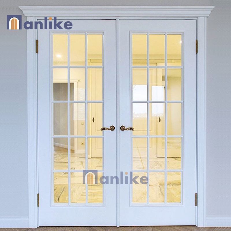 Anlike Simple Design Apartment Custom Internal White Hollow Core House 3 Panel Modern Solid Wooden Door Interior