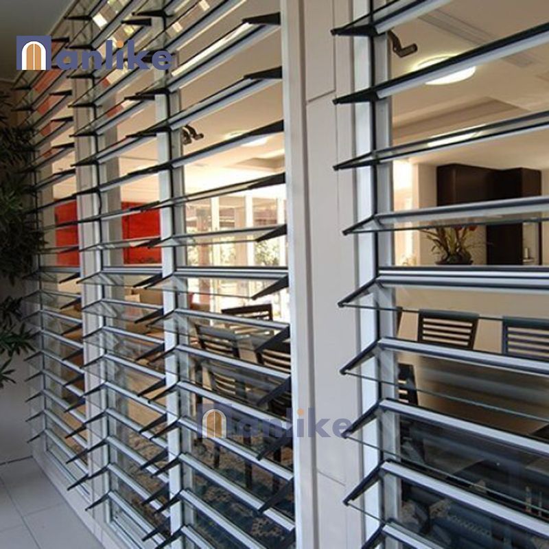 Anlike Vertical Adjustable Jalousie Frosted Glass Blade Bedroom Interior Aluminum Shutter Window Blind