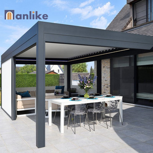 Anlike Terrace Aluminium Garden Pergola Pavilion Freestanding Motorized Canopy Patio Exterior Gazebo Outdoor